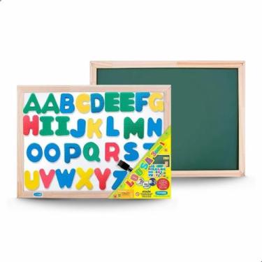 Imagem de Lousa Quadro Magnético Infantil Alfabeto 3 em 1 ABC 40x30cm - Cortiart