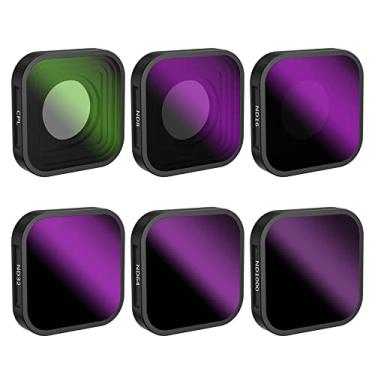 Imagem de BLAUEOCHI Conjunto de filtros ND para GoPro Hero 13/12/11/10/9 Pacote com 6 acessórios ND1000/ND64/ND32/ND16/ND8/CPL - Kit de lentes Gopro - Kit de filtro polarizador de densidade neutra, estojo de