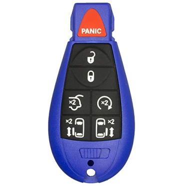 Imagem de 1 chave azul sem chave com 7 botões de partida remota para carro Fob M3N5WY783X, IYZ-C01C para cidade country Dodge Grand Caravan Volkswagen Routan - somente capa/carcaça