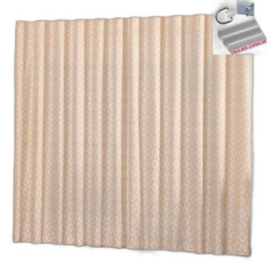 Imagem de Cortina Em Jacquard Degradê 2,00 X 1,70 Trilho Comum - Avelã - Casa Sh