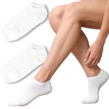 Imagem de Kit 2 Meia Soquete Feminina Cano Curto Branca e Preta Rupee, Branco, 3