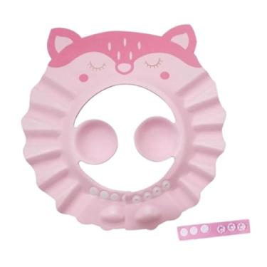Imagem de MERIGLARE Capinho de chá de chá de bebê chapéu de chapéu de chuveiro acessórios para lavar cabelo fofo de viseira boné de banho para crianças de 0 a 9 anos, Rosa