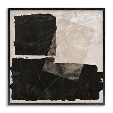 Imagem de Stupell Industries Desenho artístico giclée emoldurado preto com listras pretas por Daniela Santiago, 12 x 12