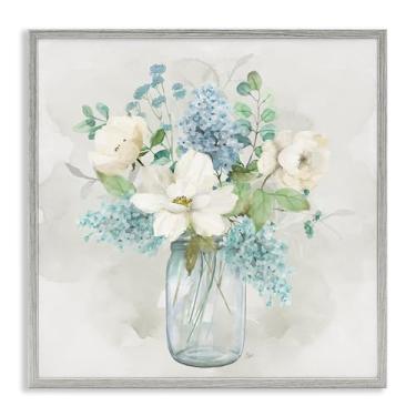 Imagem de Stupell Industries Country Bunches Bouquet Cinza Emoldurado Giclee Art Design por Nan, 43 x 43 cm
