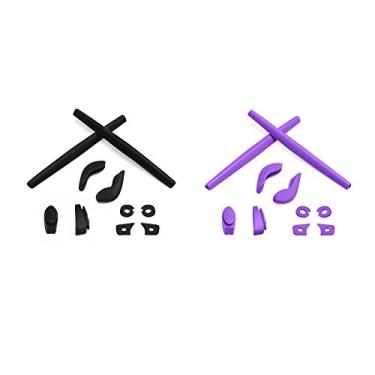 Imagem de Eye Opening Stuff Kits de borracha para substituição e nariz compatíveis com óculos de sol Oakley Juliet - preto e roxo