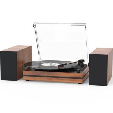 Imagem de Toca-Discos Vintage Seasonlife - Drive por Correias - Madeira Vermelha