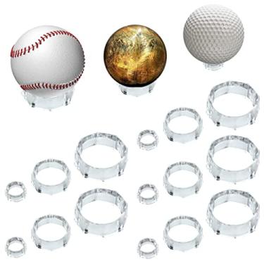 Imagem de TERDEWE (18 Peças) Suporte De Exposição Beisebol Octogonal, Para Esferas, Anel Transparente, Redondo Bola Golfe, Beisebol, Softball, Tênis, Bolinhas Gude (Pequeno, Médio, Grande)