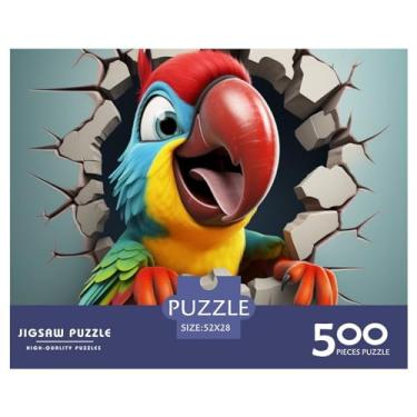 Imagem de Quebra-cabeça divertido pássaro para adultos 500 peças animal 3D brinquedo intelectual jogo educativo brinquedo alívio de estresse decoração de casa premium e durável 500 peças (52 x 38 cm)