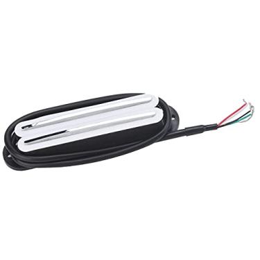 Imagem de 11K Rail Duplo Humbucker ímã Cerâmico ABS ABS ROUTO RUÍDO DE ROUS DE INSTALAÇÃO Instrumento DE Instalação Peças e Acessórios Perfeitos para Guitarras Elétricas (Pista de prata branca)