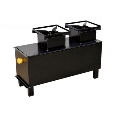 Imagem de Fogão Portátil A Lenha Campeiro Em Aço 02 Boca 50X35X18Cm. - Qualidade Garantida