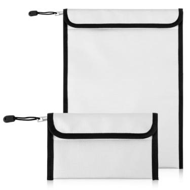 Imagem de Bolsa de documentos à prova d'água à prova de fogo com zíper e tira refletiva, bolsa portátil à prova de fogo para dinheiro, joias, documentos legais.