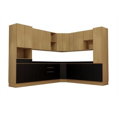 Imagem de Cozinha Completa 12 Peças Com Espaços Para Micro-ondas E Tam Freijó/freijó Brasil/preto