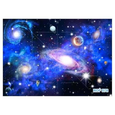 Imagem de Papel De Teto Céu Espaço Estrelas Planetas 3,5M Rof78 - Você Decora
