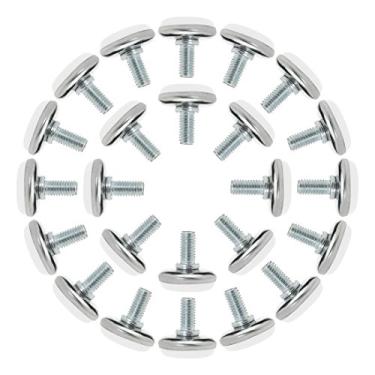 Imagem de uxcell M8 x 13 x 30 mm Almofada de nivelamento de deslizamento de parafuso de móveis Almofada de nivelamento ajustável para cadeiras Perna de mesa de máquina industrial 24 peças