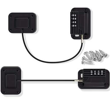 Imagem de Jetec 2 peças de trava de geladeira 4 números codificados para freezer, combinação de porta de geladeira, ponto de segurança para geladeiras, freezers, armários de arquivo, gaveta, porta de geladeira