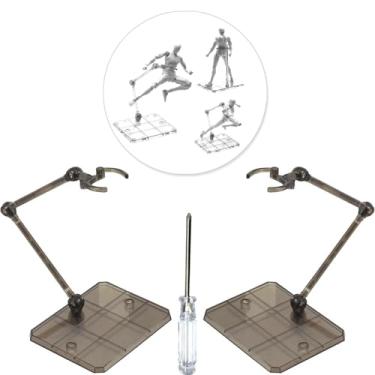 Imagem de XISTEST Suporte Para Boneco De Ação, 2 Peças, Montagem, Base Boneco, Compatível Com Hg Rg Sd Shf Gundam 1/144 (Preto Transparente)