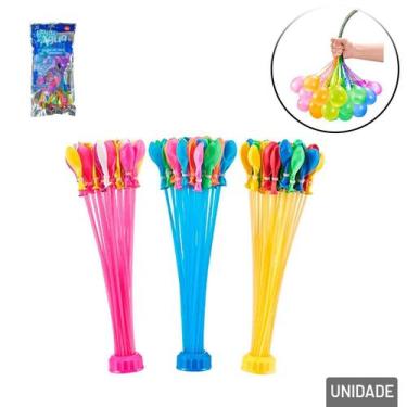 Imagem de Bexigas com Varetas 111 Peças Para Encher de água - Tudo em Caixa