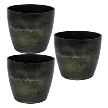 Imagem de 3 Vasinhos Pra Planta Pequena N1 - Suculentas - Modelo Marmorizado Premium (GRAFITE)