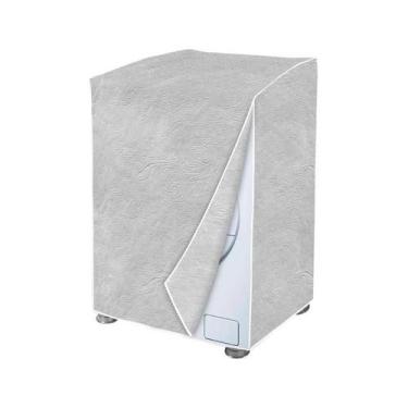 Imagem de Capa Para Máquina De Lavar Gg Flanelada Cinza Frontal - Vida Pratika