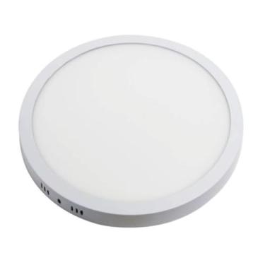 Imagem de Painel Plafon Sobrepor Alumínio Redondo LED 24W 30x30 Bivolt Branco Quente