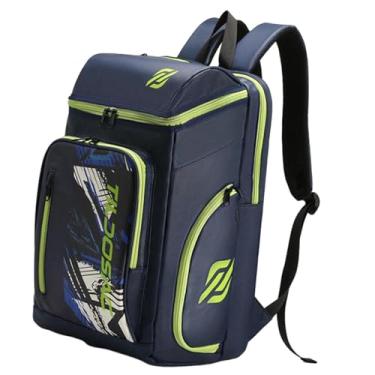 Imagem de Aosekaa Mochila de tênis com compartimento para sapatos Bolsa de tênis Bolsa de raquete de badminton Mochila de pickleball, Azul Verde