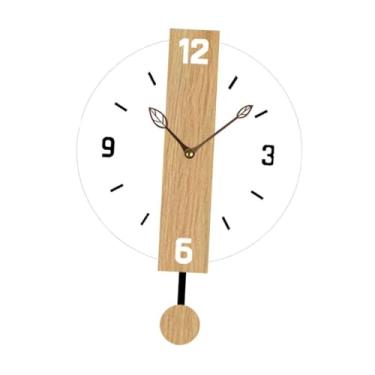 Imagem de Ｂｅｓｇａ Relógio de parede para sala de estar, decoração para casa, simples, prático, arte criativa com pêndulo, relógio pendurado para quarto, restaurante,