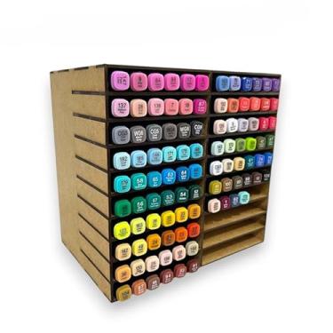 Imagem de Organizador de canetas Touch Estojo para canetas em MDF - Com capacidade para 36, 60 e 120 canetas (120)