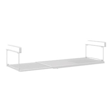 Imagem de Fenteer Organizador de fácil instalação, cestos suspensos, prateleira de armazenamento para armário de banheiro e lavanderia, Branco