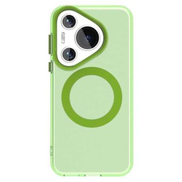 Imagem de LTLMYDAM Capa fina para Huawei Pura 70 Ultra/70 Pro/70 Pro+/70, capa de telefone transparente com sucção magnética, fosco antiamarelamento, proteção contra quedas, verde, 70 Ultra