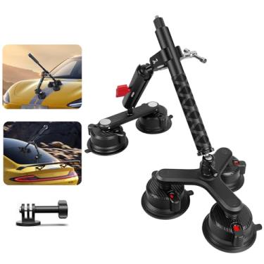 Imagem de Mechrig Suporte de sucção para carro Insta360 x4, x3, x2, x, One RS, para GoPro Max Camera 5 em 1, kit de montagem de sucção para câmeras de ação