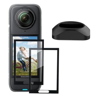 Imagem de UnisonPet Suporte de mesa antiderrapante para Insta360 X5, com protetor de tela Insta 360 X5 (conjunto de 2) para acessórios Insta360 X5 / X4, antiarranhões e resistente ao desgaste, fácil de usar