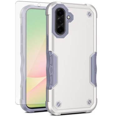 Imagem de Asuwish Capa de celular para Samsung Galaxy A56 5G com protetor de tela de vidro temperado, híbrida, fina, resistente, à prova de choque, rígida, protetora, resistente, acessórios móveis A 56 56A LTE