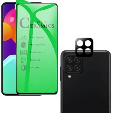 Imagem de Película Lente de Proteção 3D para Galaxy M62, Kit com Película de Cerâmica 9H Anti-Choque e Protetor de Câmera, Transparente