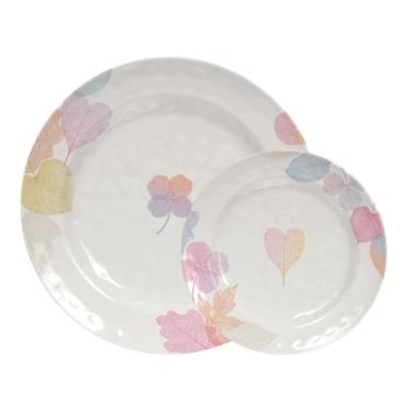 Imagem de Jogo Pratos Melamina 22cm 28cm Raso Plástico Casal Família (1)