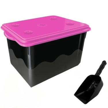 Imagem de Pote Para RaçãO Pet Container Porta Ração Caixa Organizadora Capacidade de 10kg 20L Com Tampa Vedada(Rosa)