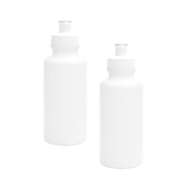 Imagem de Kit 2 Squeezes 550Ml Branco Plástico Premium