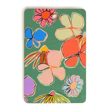 Imagem de Society6 Tábua de corte de bambu - Decoração de cozinha por Sandra Poliakov - Tábuas de corte exclusivas para cozinha, 40,6 cm x 26,7 cm x 1,3 cm, verde jardim vintage