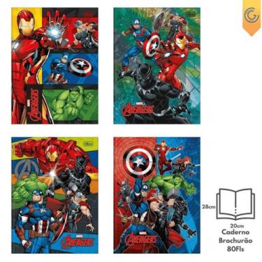 Imagem de Caderno Brochurão 80 Fls Capa Dura Avengers - Tilibra