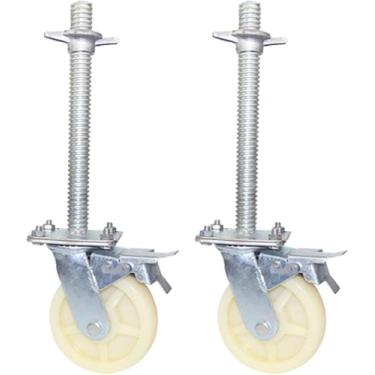 Imagem de Rodízios De Transporte Para Serviços Pesados,rodízios De Borracha,rodízios De Poliuretano,rodízios Giratórios Com Freios,carga 600kg,rodízios De Andaime,parafusos De, Red, 270X30.5mm