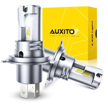 Imagem de AUXITO Lâmpada H4, 50000LM 900% super brilhante, tamanho real 1:1, farol de neblina LED 9003/HB2 para condução noturna, branco frio 6500K, vida útil longa de 50000 horas, Plug and Play, pacote com 2