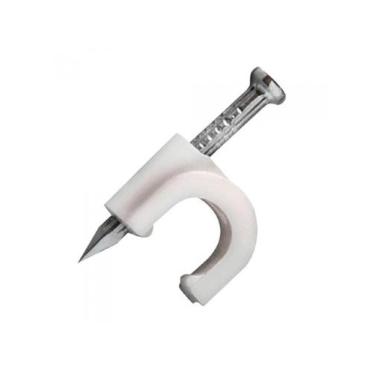 Imagem de Fixa Fio/ Cabo Rg6 8Mm Branco Com Prego De Aco Pacote... - MULTITOC - 