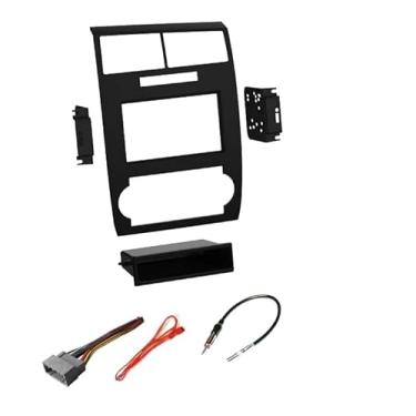 Imagem de Kit de painel de instalação estéreo de carro simples ou duplo, chicote de fios e adaptador de antena de rádio AM/FM - Feito para Dodge: sem veículos amplificadores externos de fábrica: Carregador 2005