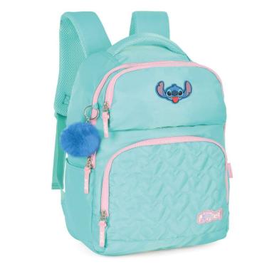 Imagem de Mochila Grande Casual Lilo e Stitch Reforçada Juvenil Verde