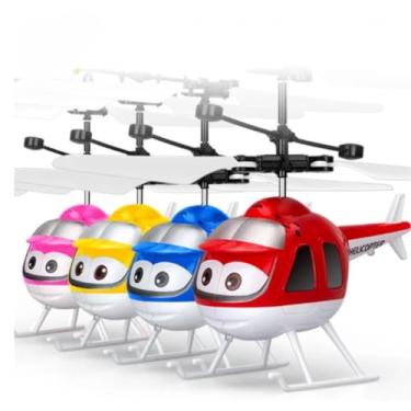 Imagem de Mini Helicóptero Voador Infantil com Sensor de Movimento, Drone Brinquedo, Amarelo e Branco (Vermelho)