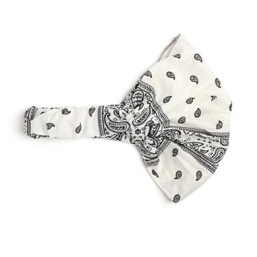 Imagem de Bandana de algodão larga e elástica, várias cores (branco paisley, médio)