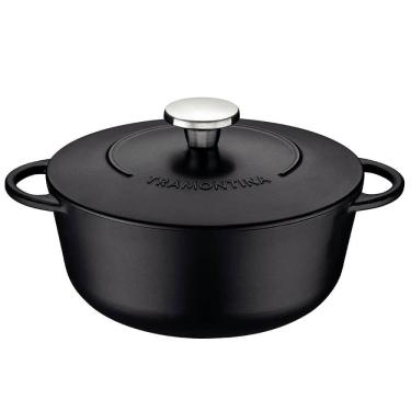 Imagem de Caçarola Tramontina Trento 24cm 4L Ferro Fundido Esmaltado  Rev. Int Ant Starflon Excellent 20805024