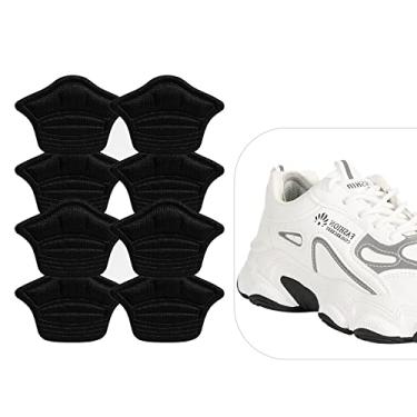 Imagem de FootJKYX 4 Pares De Protetores Sapato, Palmilhas Calcanhar, Sapatos Largos Muito Grandes, Adesivos Reutilizáveis, Forros Que Protegem, Melhoram O Ajuste E Conforto Mulheres Homens (4 Pretos)
