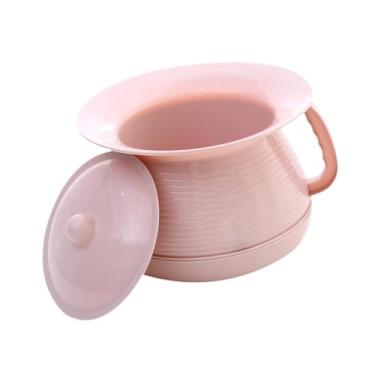 Imagem de oshhni Cuspidor de urina com tampa, penico de viagem com base espessada e estável, pequeno, portátil, para crianças, para uso doméstico, para idosos, Rosa