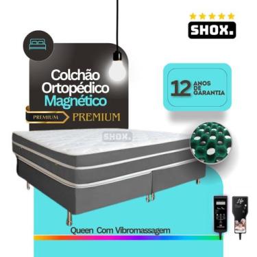 Imagem de Colchão Queen Shox Premium Com Vibromassagem Ortopédico 198x158x30cm, 
