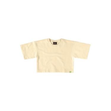 Imagem de Blusa Cropped Infantil Básica Infantil Gloss, Amarelo, 4